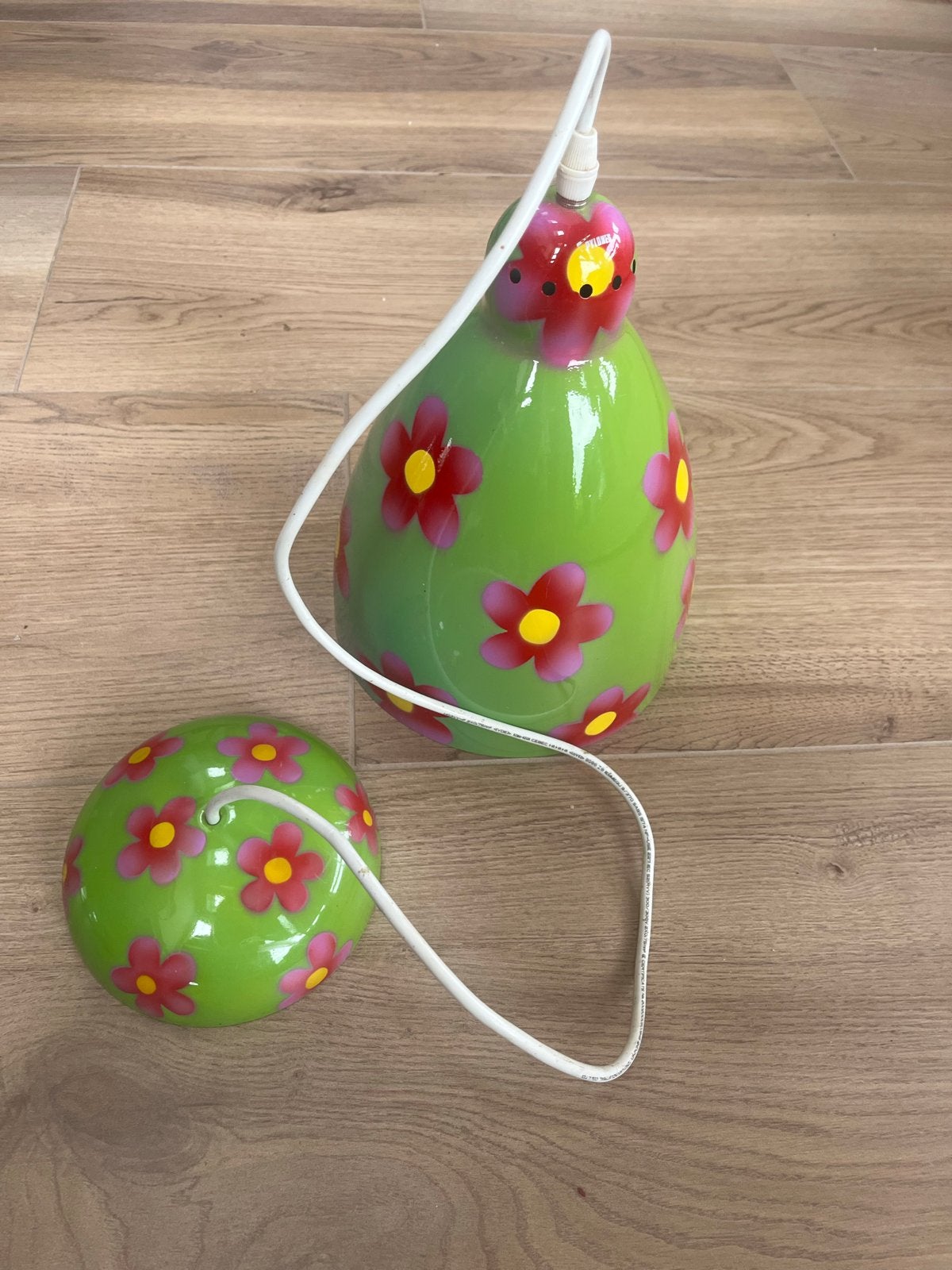 Pylones Globe Trotter hanglamp met bloemenpatroon, Gebruikt, Overige merken, Ophalen of Verzenden, Ophangbaar