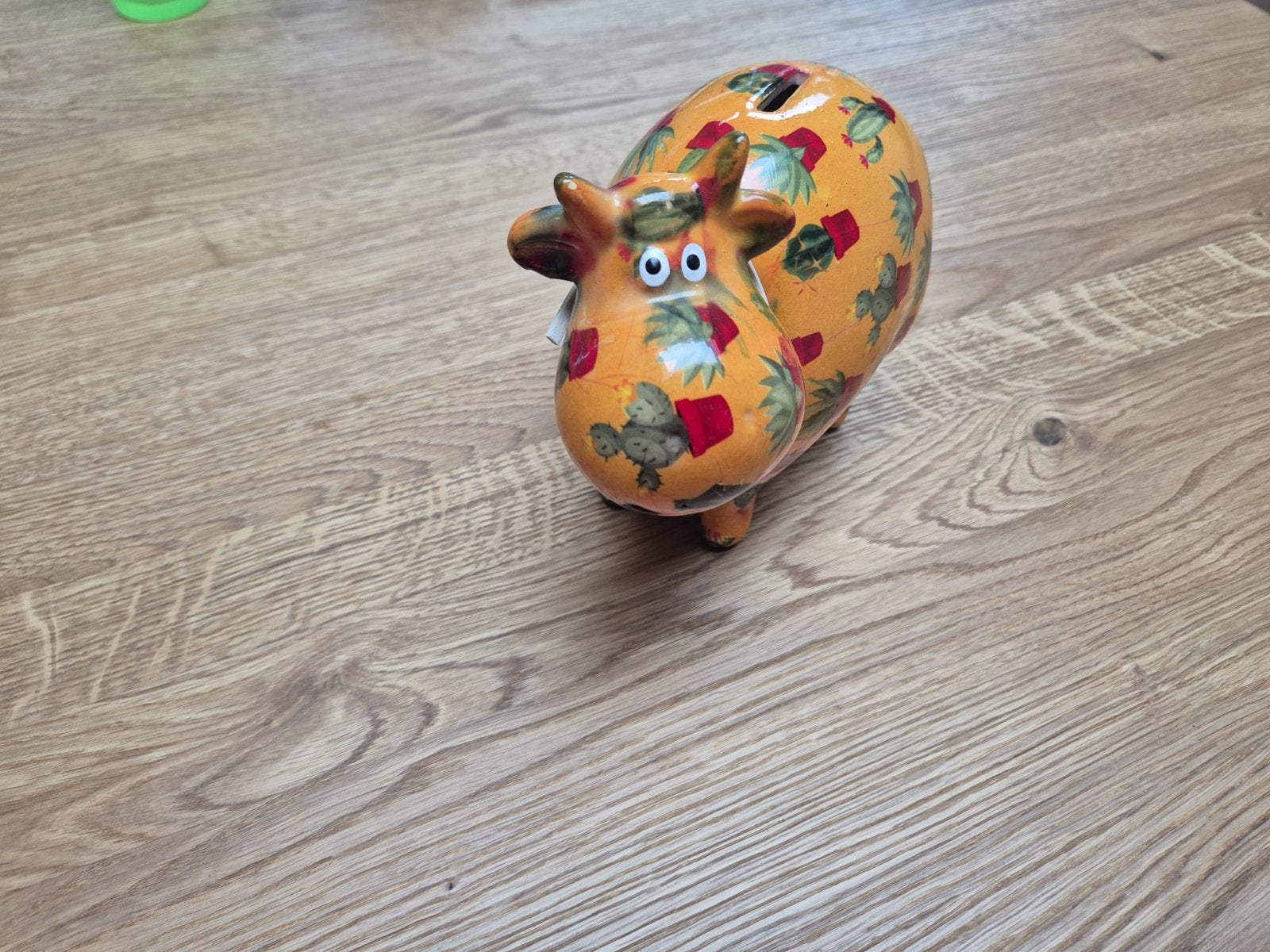Pomme Pidou Spaarpot Koe met Cactusprint - Nieuw, Ophalen of Verzenden, Nieuw, Steen, Aardewerk of Keramiek, Dier