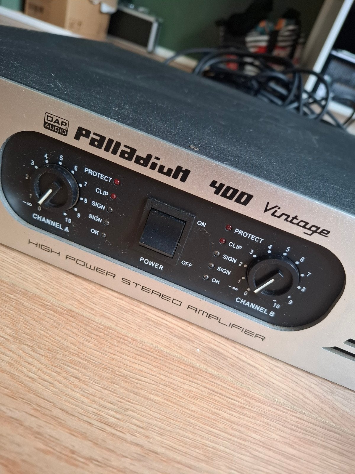 DAP Audio Palladium 400 Vintage Versterker, Gebruikt, 120 watt of meer, Stereo, Ophalen
