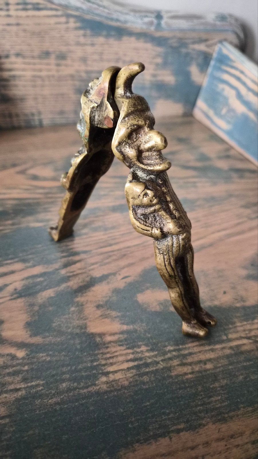 Vintage Messing Notenkraker - Man en Vrouw Figuur, Ophalen of Verzenden