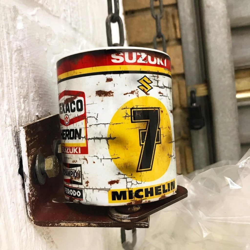 ✅ Barry Sheene Suzuki mok Vintage olie Moto GP Michelin, Ophalen of Verzenden, Nieuw, Motoren