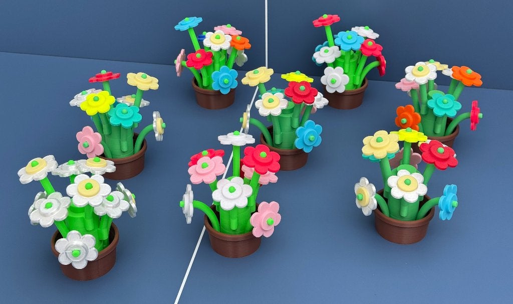 bloempot met bloemen, Ophalen of Verzenden