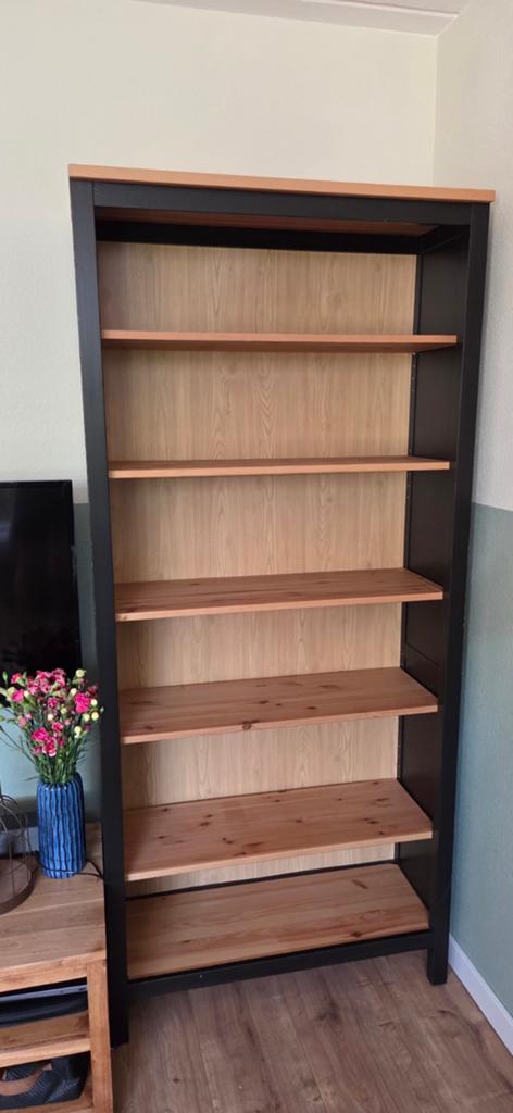 IKEA Hemnes Boekenkast Zwartbruin met Houten Planken, Ophalen, Met plank(en), Gebruikt, Modern, Scandinavisch