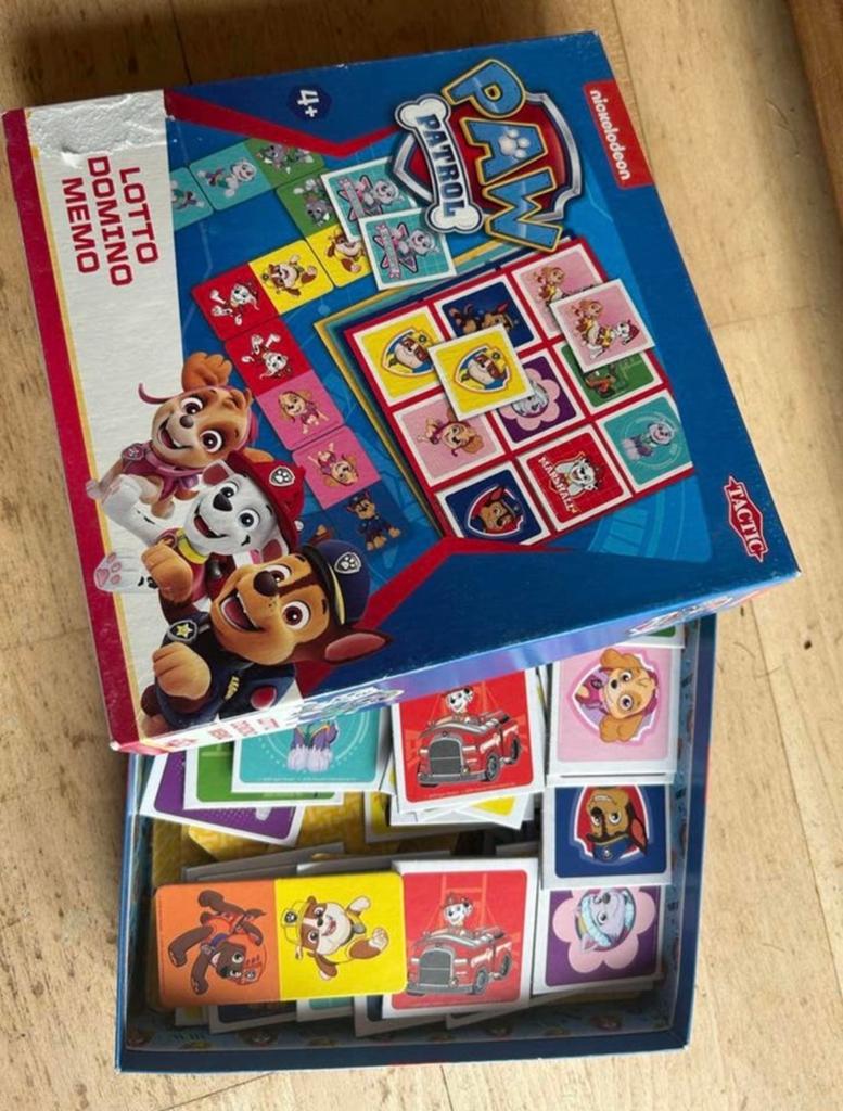 Paw Patrol Lotto Domino Memo Spel - Tactic Nickelodeon, Ophalen of Verzenden, Zo goed als nieuw