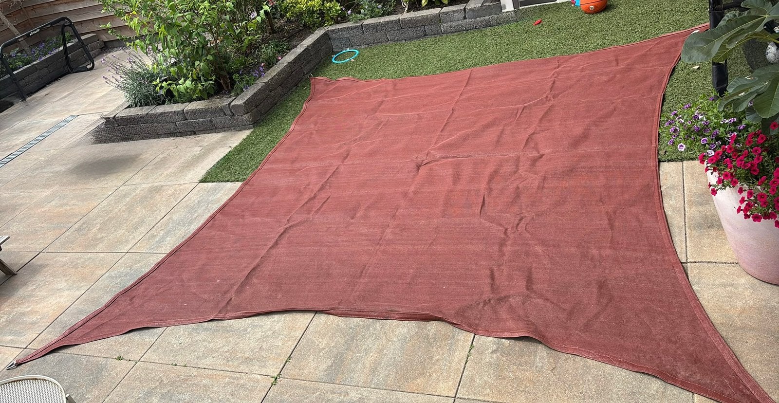 Nesling Schaduwdoek 3.60x3.60 mtr, Tuin en Terras, Ophalen, Zo goed als nieuw, Knikarmscherm