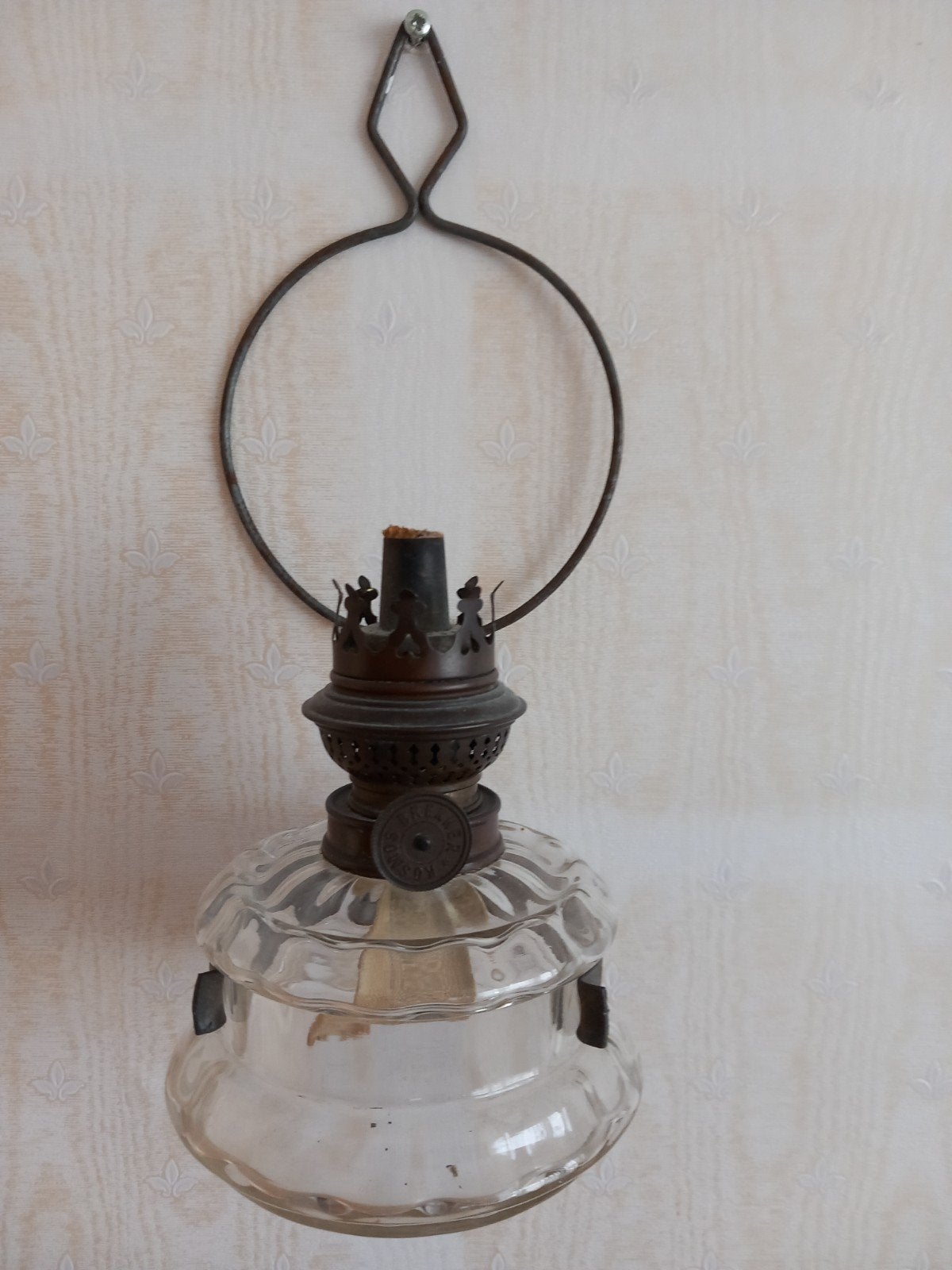 Antieke olielamp - Petroleumlamp (blaasglas ontbreekt), Ophalen of Verzenden