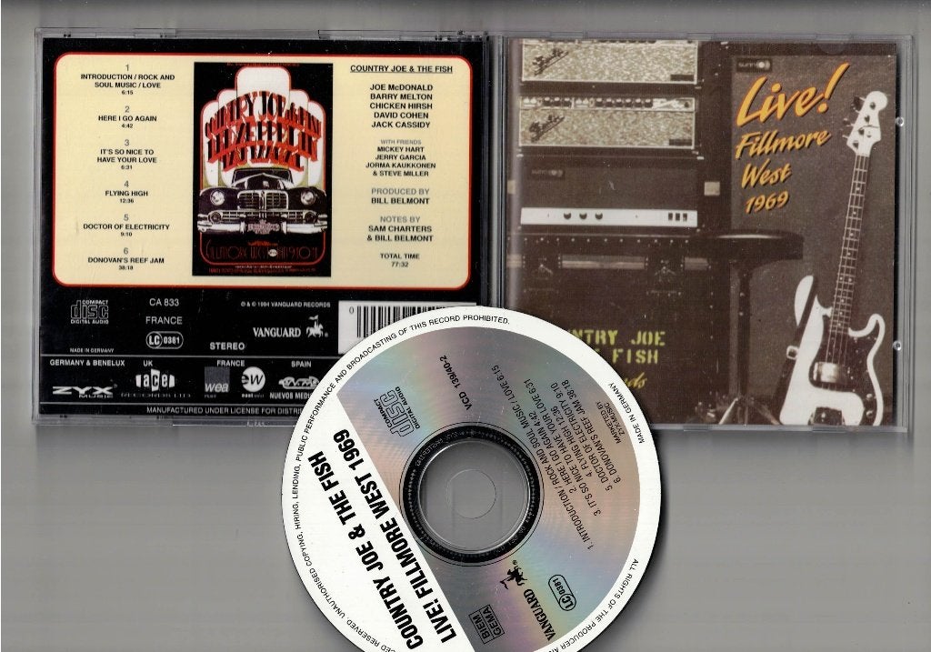 COUNTRY JOE + The Fish CD Live at the Fillmore West 1969, Ophalen of Verzenden, Zo goed als nieuw, Poprock