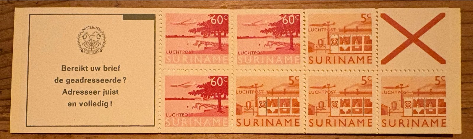 Suriname Luchtpost Postzegelboekje - Zeldzaam, Postzegels en Munten, Postzegels | Suriname, Ophalen of Verzenden, Postfris