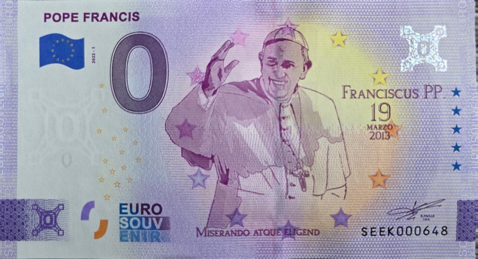 0 Euro Vaticaan SEEK 2022-1 ERROR  Paus Franciscus, Ophalen of Verzenden, Buitenland