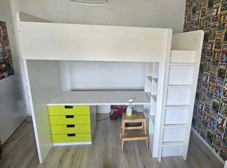 IKEA Stuva Hoogslaper met bureau en opbergruimte, Ophalen, Gebruikt, Eenpersoons, 200 cm