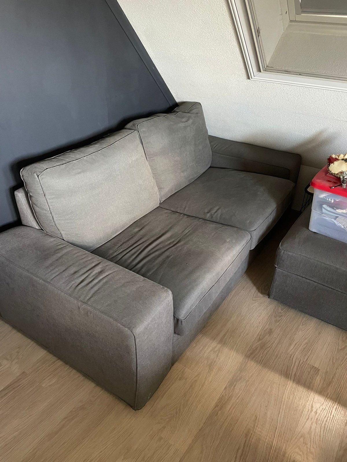 IKEA zitbank met poef - Zeer goede staat, Ophalen, 150 tot 200 cm, Tweepersoons, 75 tot 100 cm