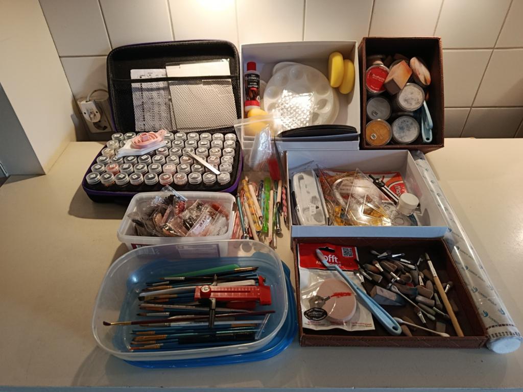 Grote set voor diamond painting en schilderen, Ophalen of Verzenden, Gebruikt, Overige typen