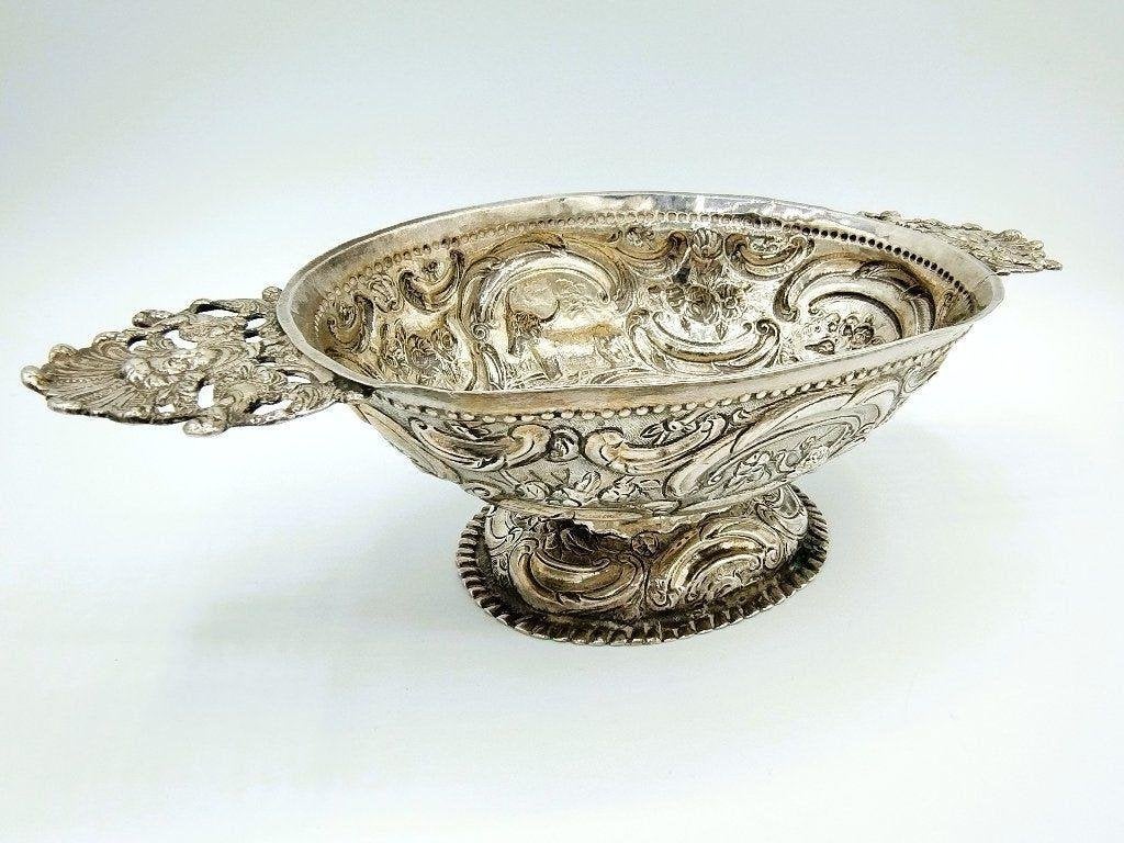Friese zilveren brandewijnkom, J.P. v/d Velde, Sneek, 1778, Verzenden, Zilver