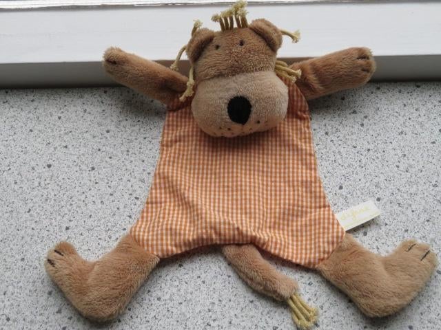 Knuffeldoek leeuw Leo merk Difrax katoenen lijf, Ophalen of Verzenden, Zo goed als nieuw, Wasbaar, Leeuw