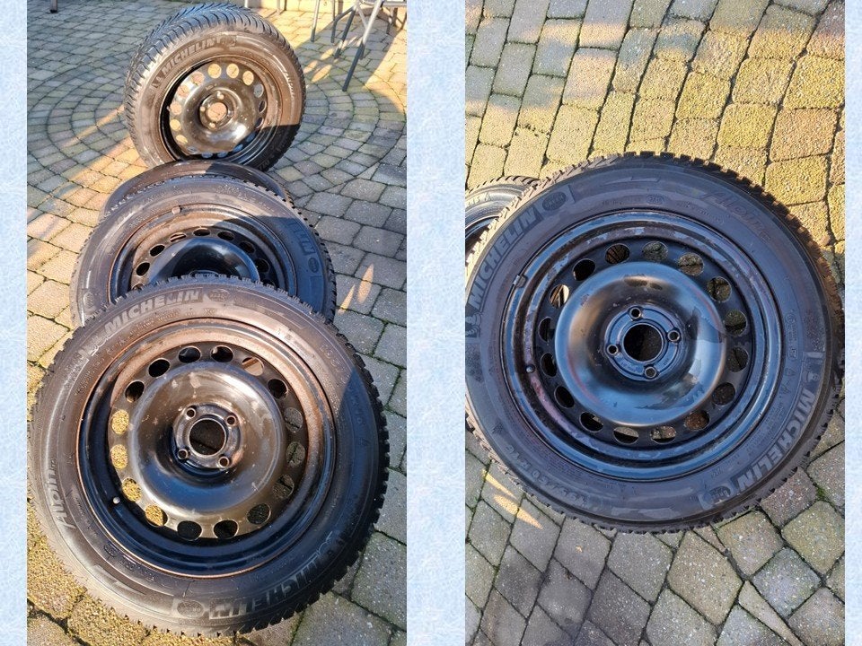 Michelin winterbanden op stalen velg 195/60 R16, Ophalen, Zo goed als nieuw