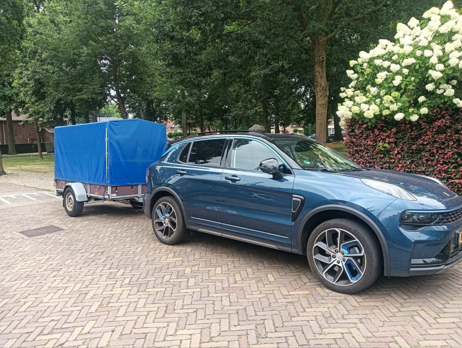 Te huur of te koop merk Saris aanhanger met huif, Ophalen, Gebruikt