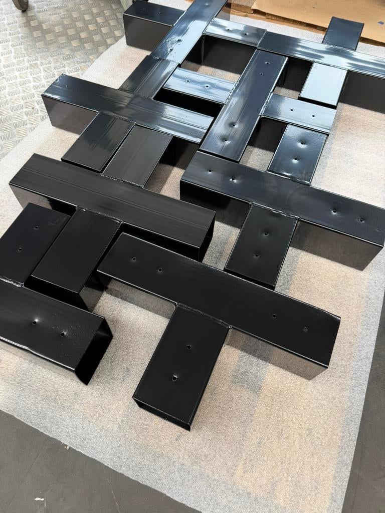 Paalverbindingen 9x9 cm 78stuks ook per st. zwart poedercoat, Ophalen of Verzenden, Gebruikt, Minder dan 180 cm, Palen