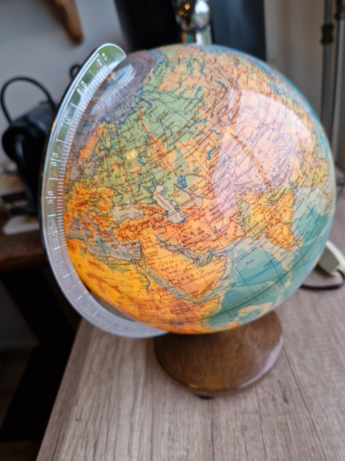 Small 1980s Columbus Duplex Illuminated Globe, Ophalen