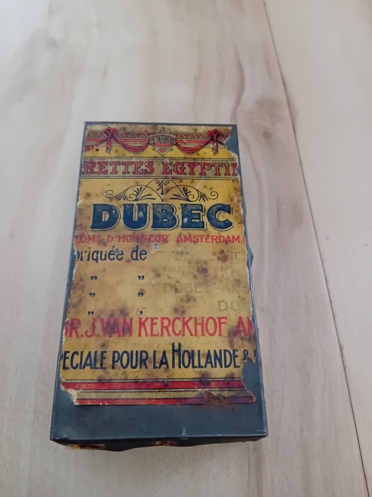 Vintage Dubec sigarettenblikje - R.J. van Kerckhof, Ophalen of Verzenden, Gebruikt, Overige, Overige merken