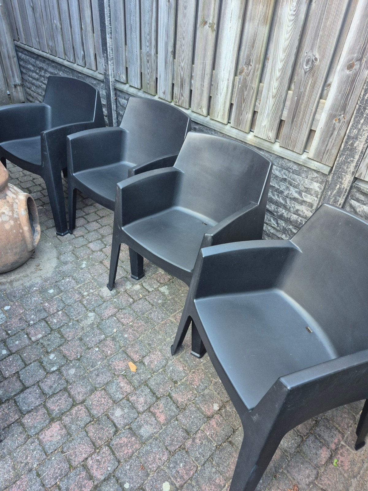 8x Siesta Box Stoel zwart, Ophalen, Gebruikt, Kunststof