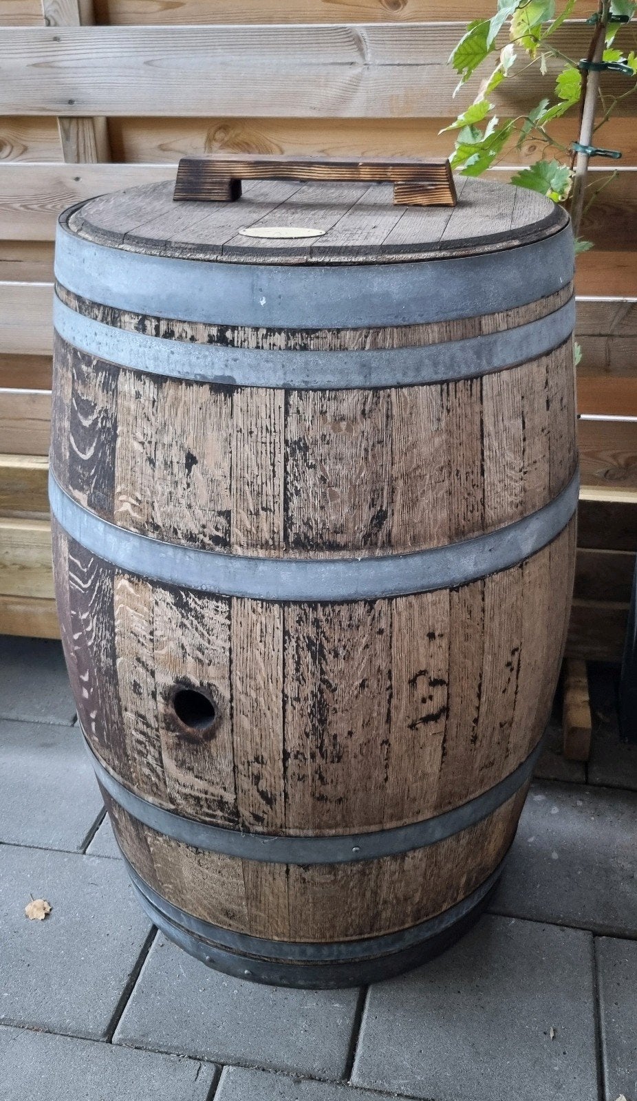 Houten regenton van een wijnvat