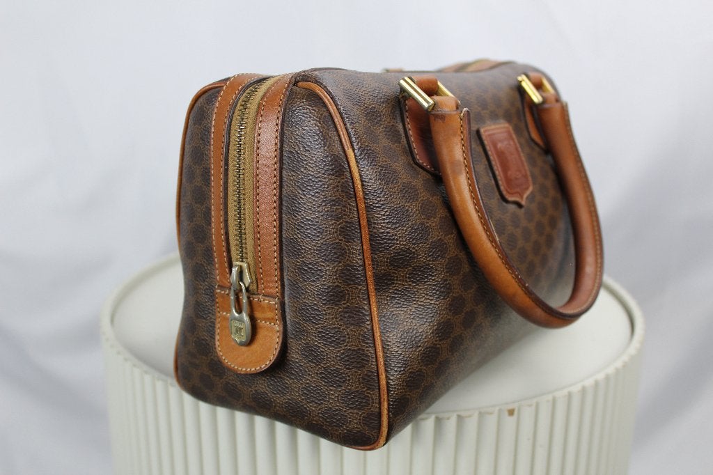 Celine Mini Boston Bag - 1313, Gebruikt, Bruin, Celine, Celine