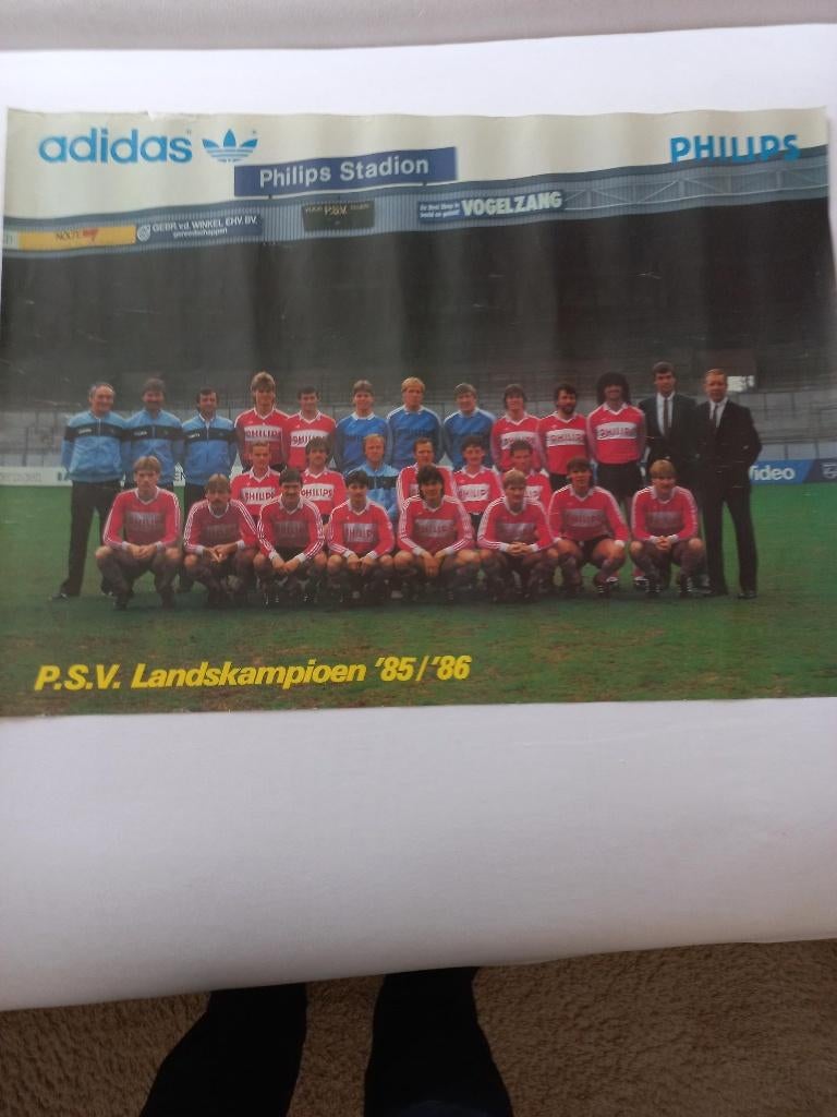 Poster PSV kampioen 85/86, Gebruikt, Rechthoekig Liggend, Ophalen of Verzenden, Sport