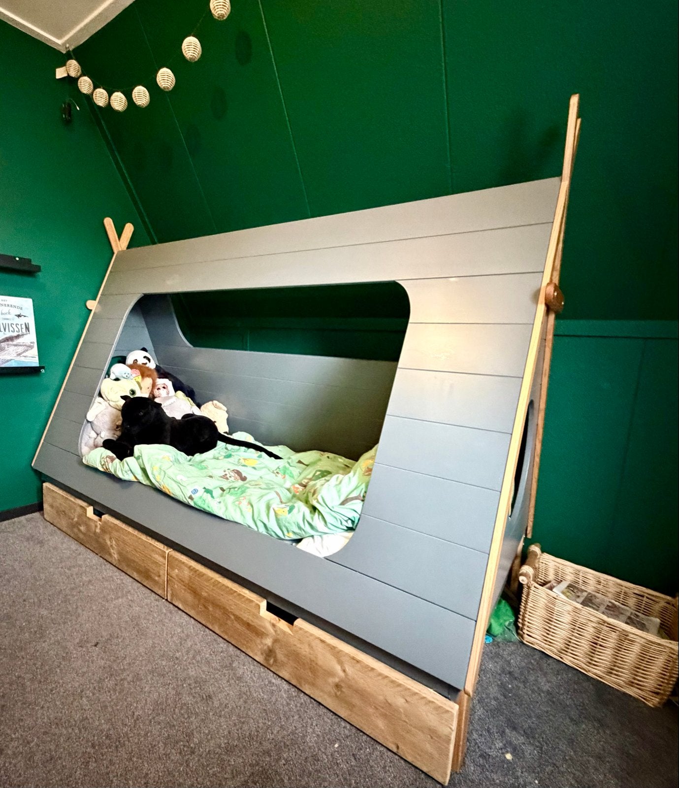 Tipi kinderbed, Ophalen, 90 cm, Eenpersoons, Zo goed als nieuw