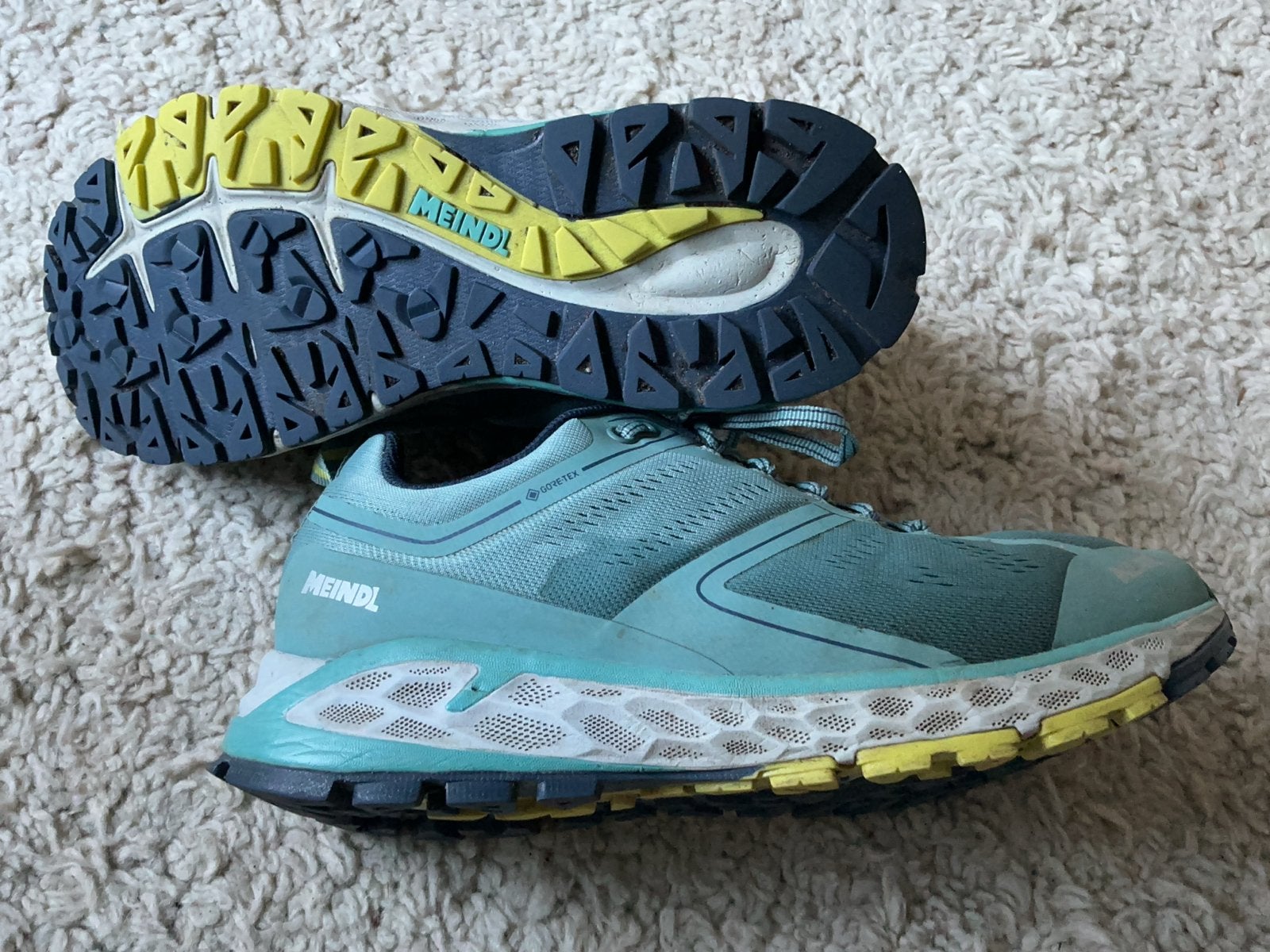 Meindl Gore-Tex Wandelschoenen - mt 41  comfort fit giro 555, Ophalen of Verzenden, Gedragen, Blauw, Wandelschoenen