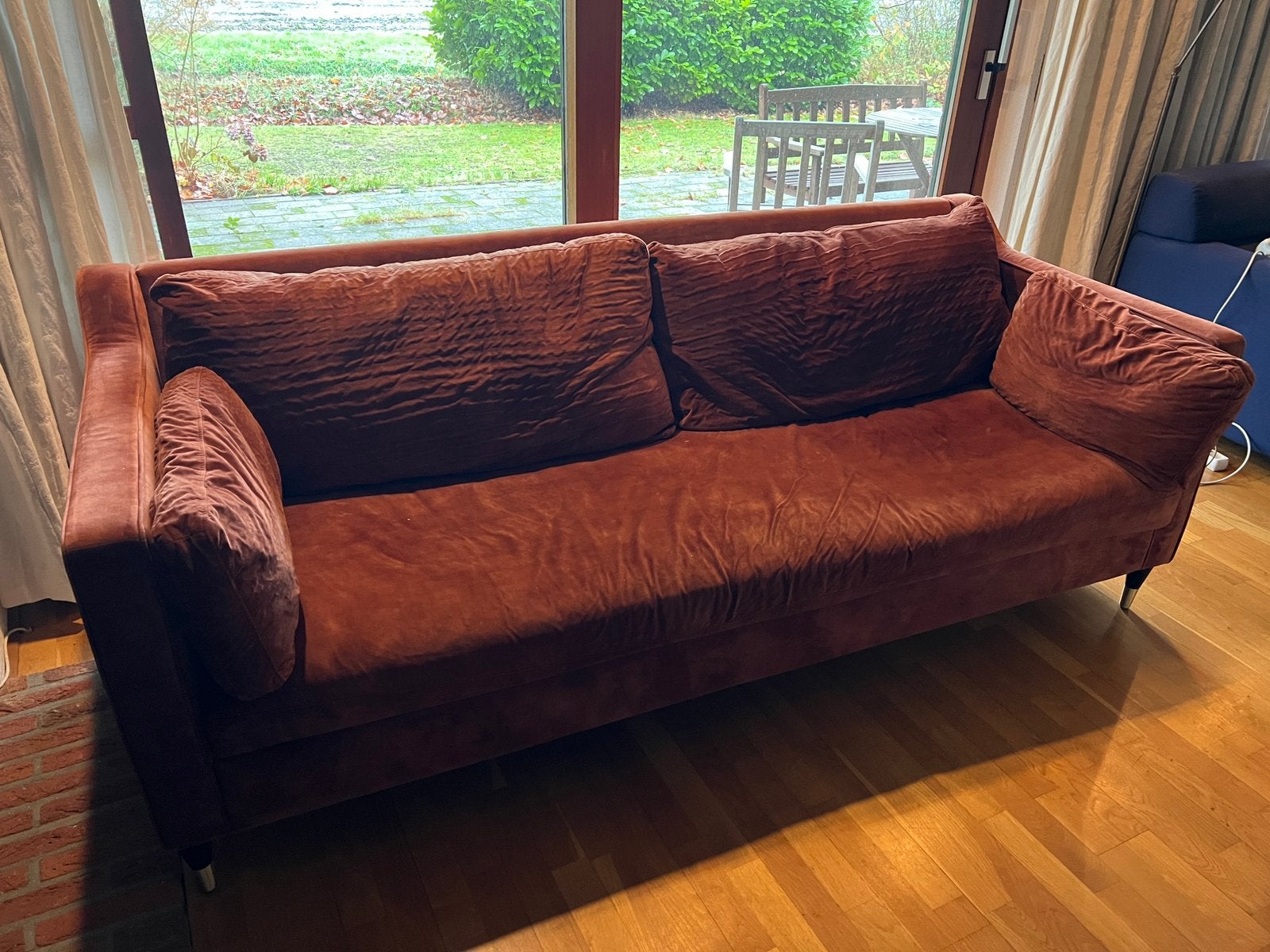 Riverdale Maxim 2,5-zits Bank –Velvet Coffee/Cognac – 221 cm, Ophalen, 75 tot 100 cm, Stof, 200 tot 250 cm