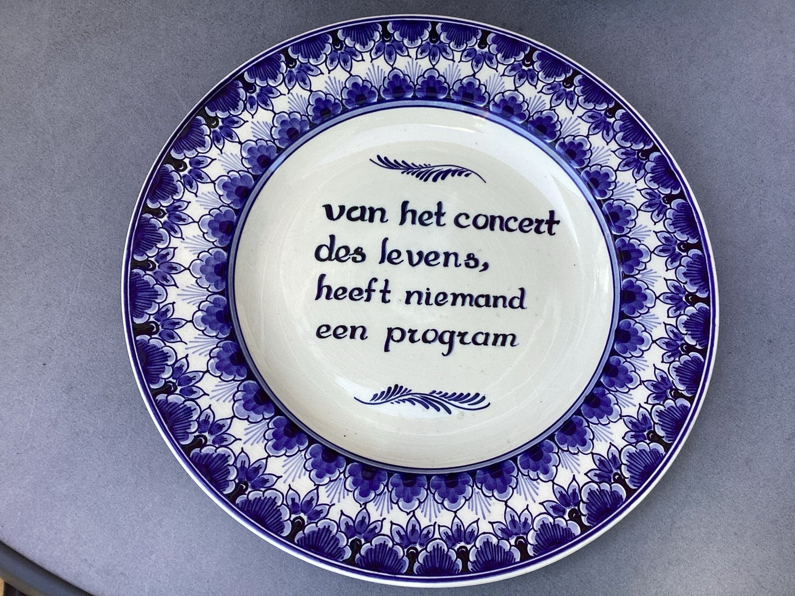 Handgeschilderd Delfts blauw bord - 30x30 cm, Ophalen of Verzenden