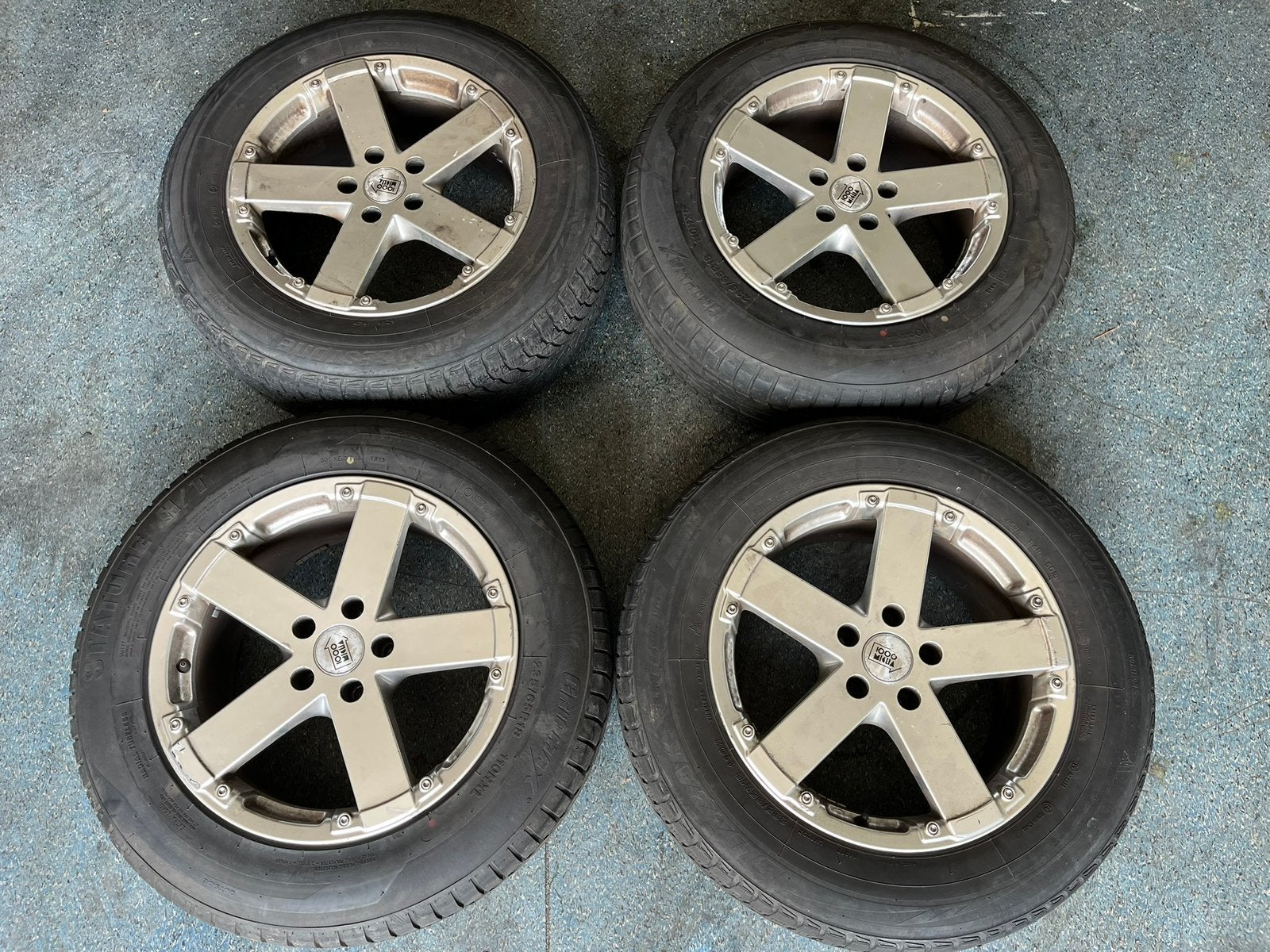 18 inch 1000 Miglia velgen 5x120 met banden Range Rover L320, Auto-onderdelen, Banden en Velgen, Ophalen, 18 inch, Gebruikt, Banden en Velgen