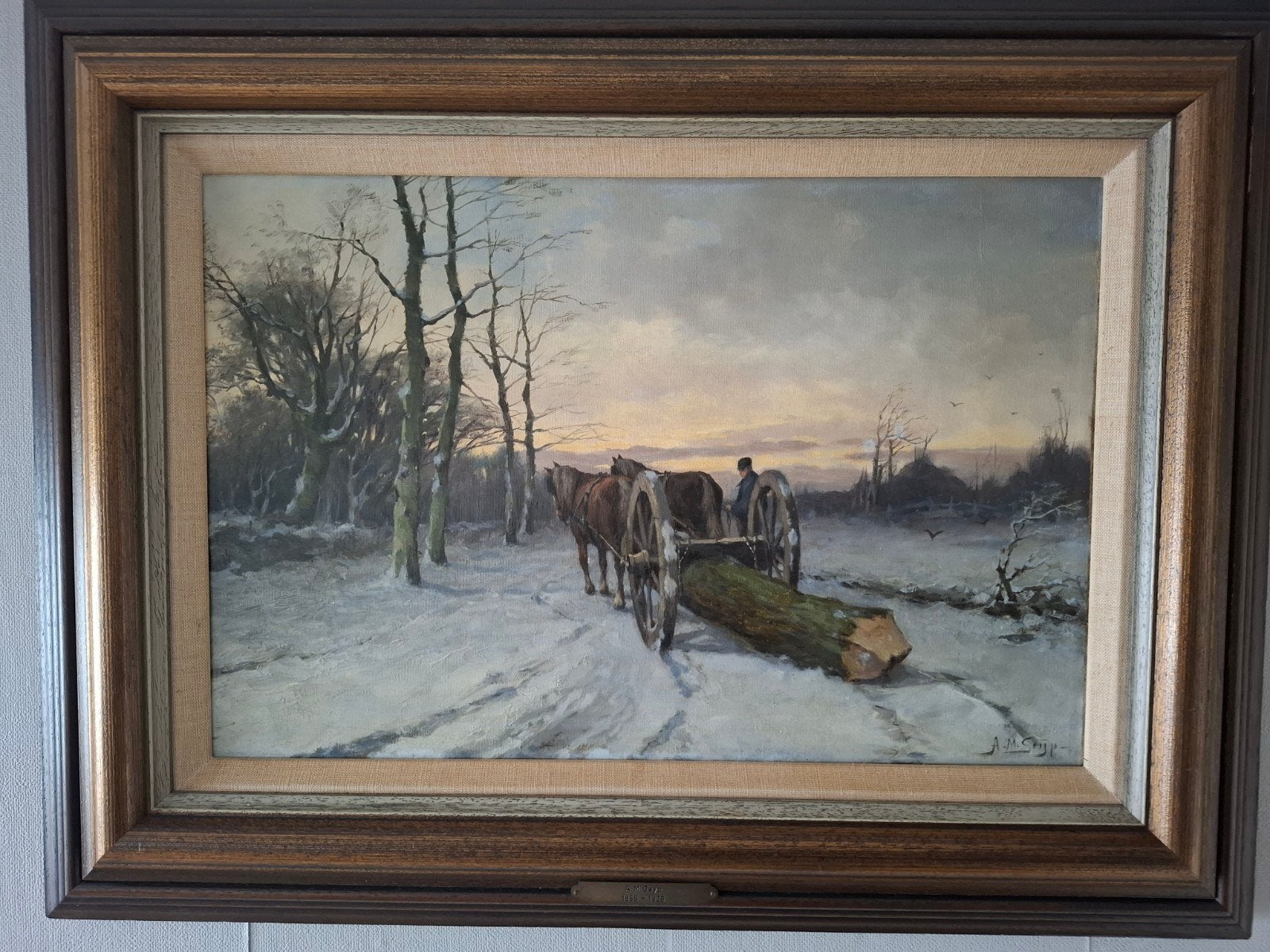 Wintertafreel A.M. Geijp 1855 -1926, Antiek en Kunst, Kunst | Schilderijen | Klassiek, Ophalen of Verzenden