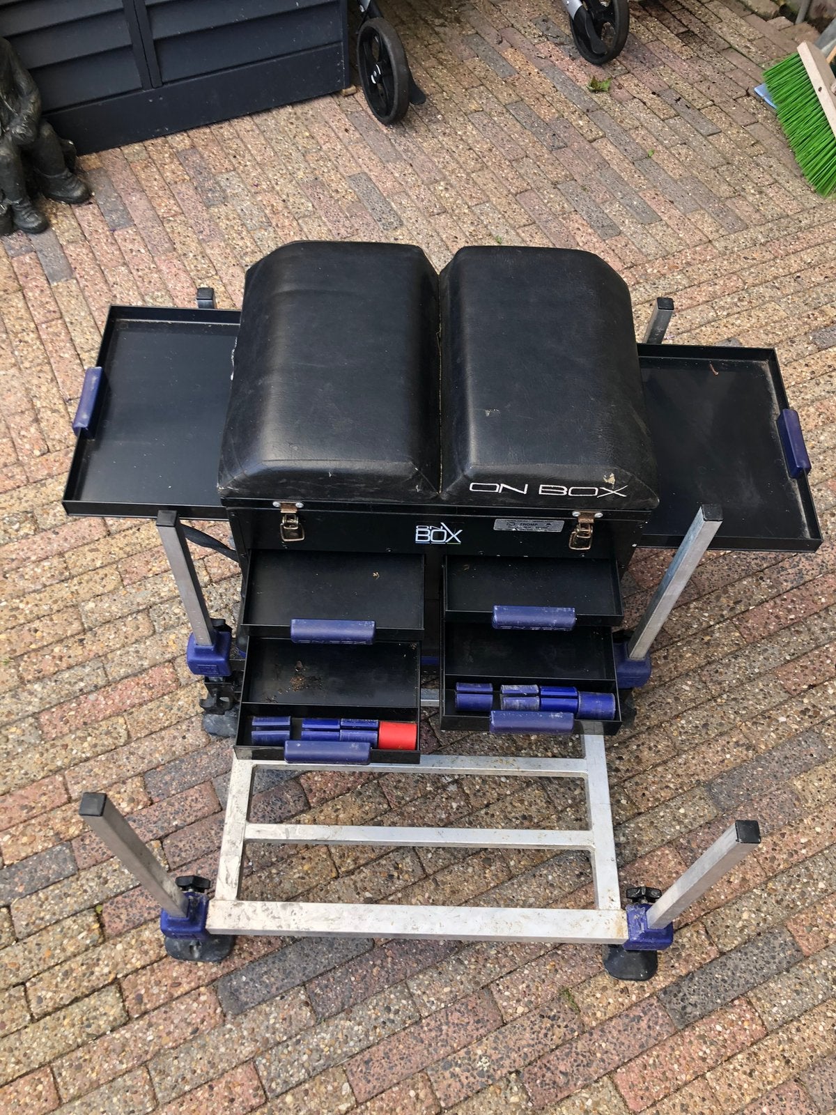 PRESTON VISKOFFER + vlonder + Heavy Feeder en Paraplu, Ophalen, Gebruikt, Complete set