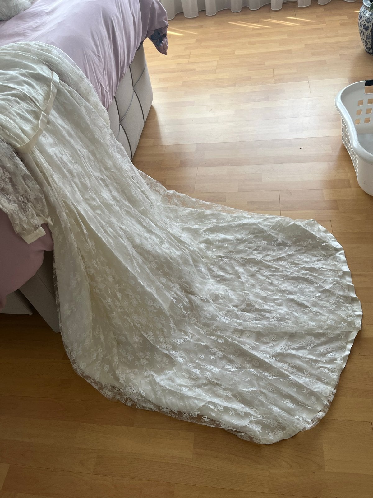 Vintage Trouwjurk Kant Maat 38/40, Ophalen, Zo goed als nieuw, Wit, Trouwjurk