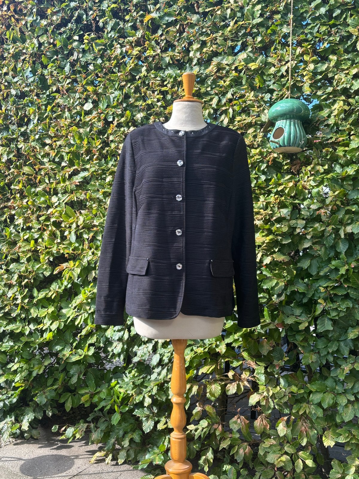 Frank Walder vest maat 44, zwart met sierknopen, Verzenden, Zwart, Maat 42/44 (L), Jasje