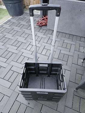 Nieuwe Opvouwbare boodschappentrolley nette staat, Wieltjes, 30 cm of meer, Zwart, Minder dan 40 cm