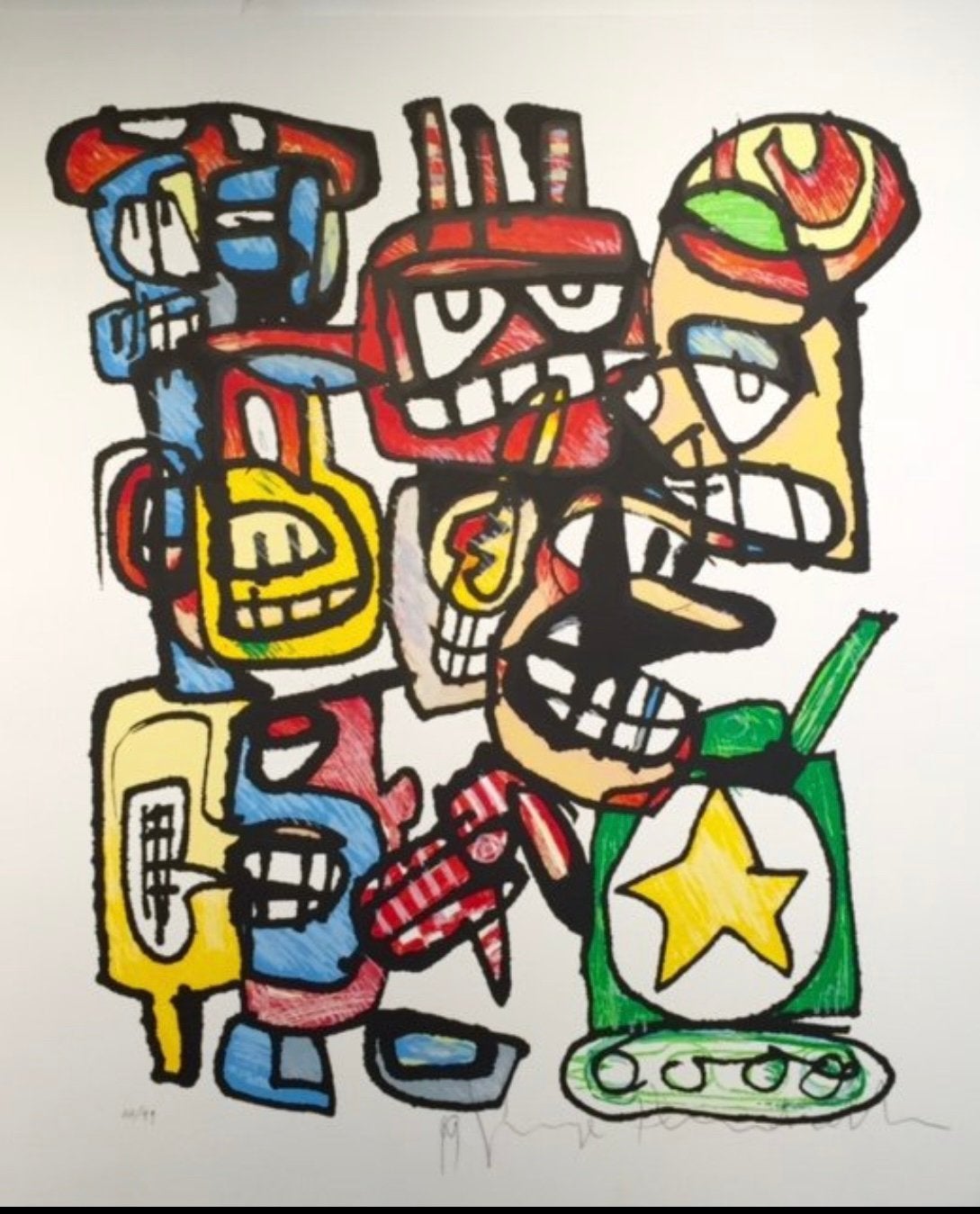 George Heidweiller “De Tank" Gesigneerde lithografie | 88/99, Antiek en Kunst, Ophalen of Verzenden