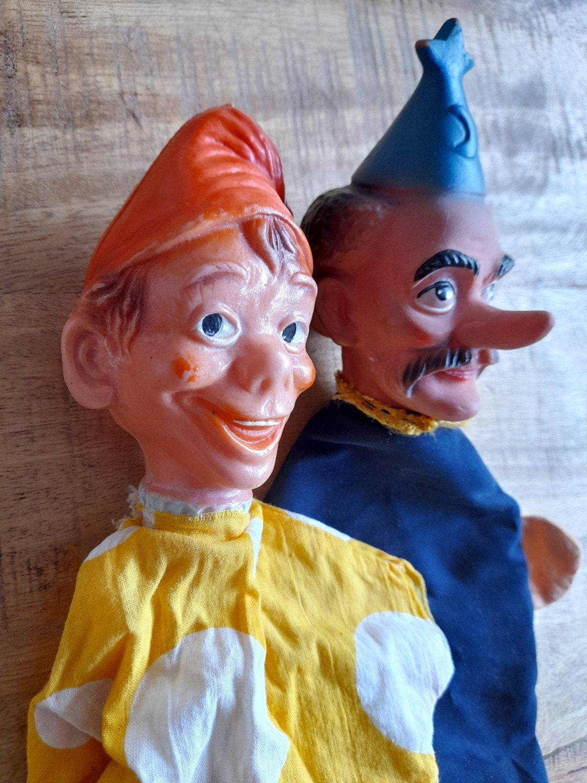 vintage poppenkastpoppen handpoppen Kabouter + Tovenaar, Ophalen of Verzenden, Overige typen
