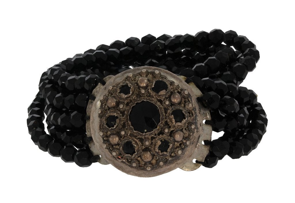 Git antieke 5-strengs ketting groot fraai slot zilver gitten, Ophalen of Verzenden, Zilver, Ketting, Met edelsteen