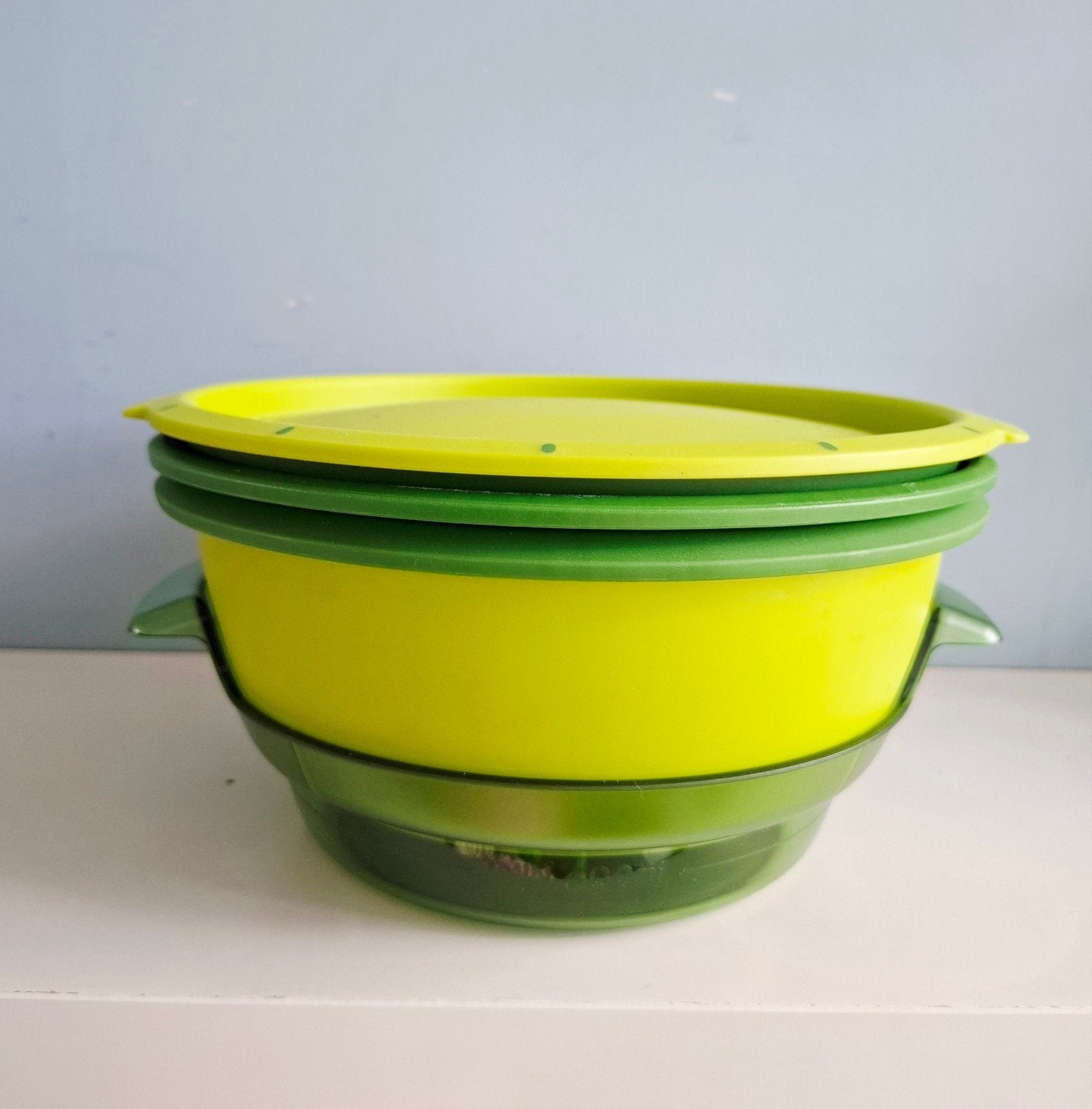 Tupperware MicroGourmet stoompan - zo goed als nieuw, Ophalen of Verzenden, Zo goed als nieuw, Groen, BPA-vrij