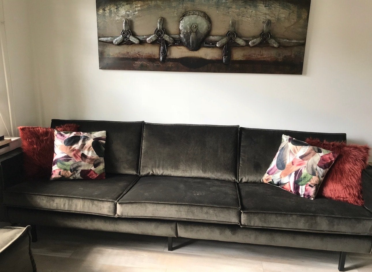Metalen Schilderij Propellor Vliegtuig Design Kunst, Huis en Inrichting, Ophalen, 50 – 75, Gebruikt, 125 cm of meer