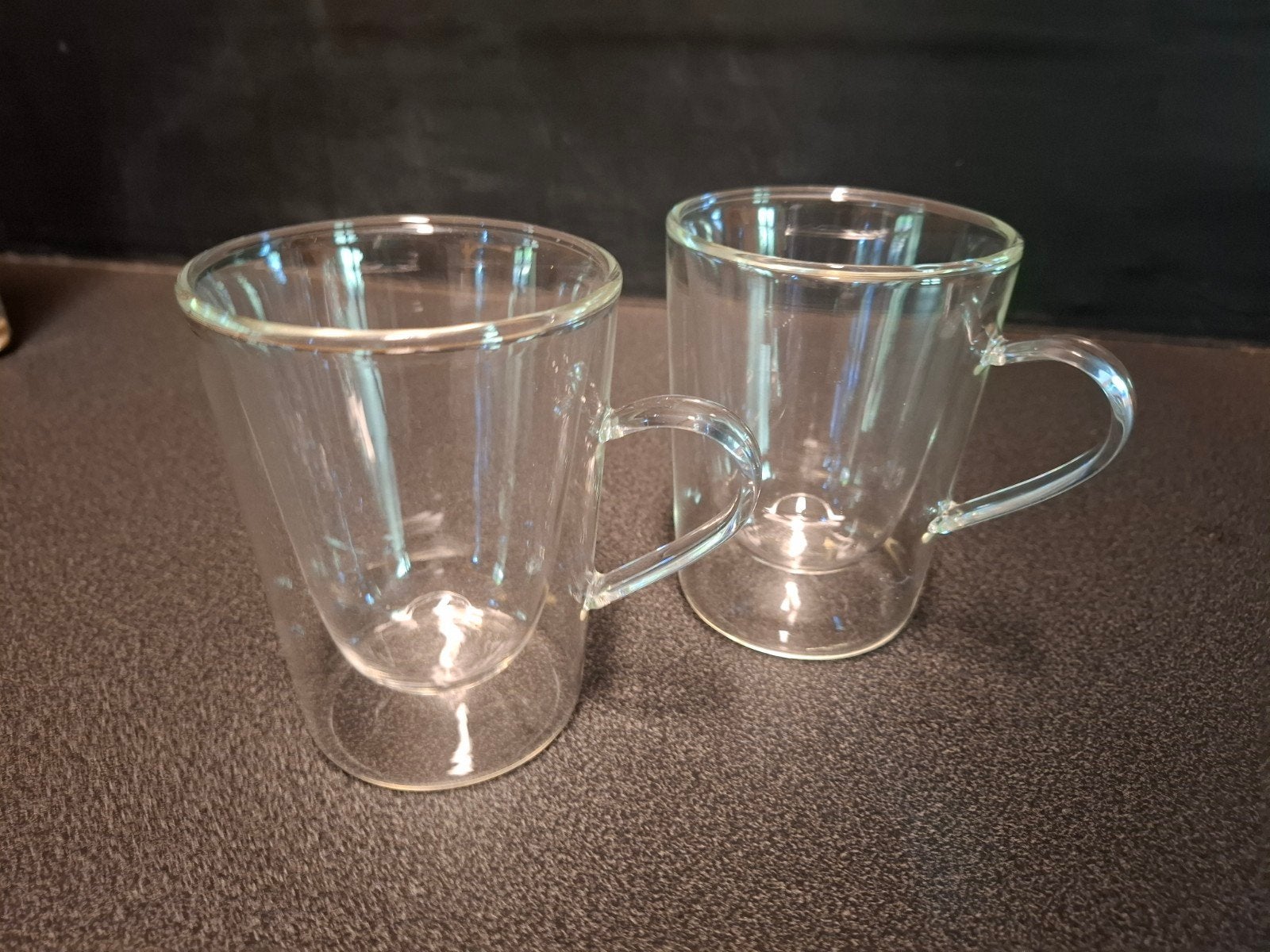 Dubbelwandige theeglazen met oor - set van 2, Nieuw, Ophalen of Verzenden, Wit, Glas