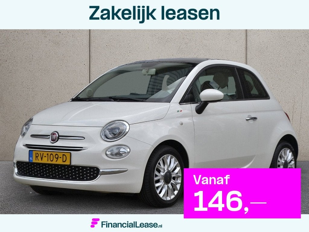 Fiat 500 0.9 TwinAir Turbo Lounge | Panoramadak | Airco | Cr, Voorwielaandrijving, Gebruikt, Start-stop-systeem, Origineel Nederlands