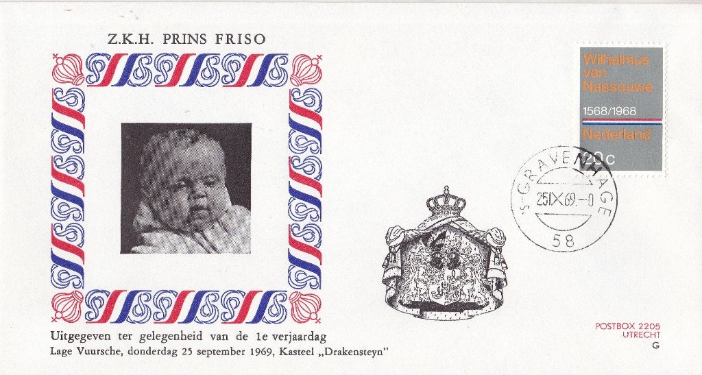 Verjaardag Z.K.H. Prins Friso – 25 september 1969, Verzenden, Envelop