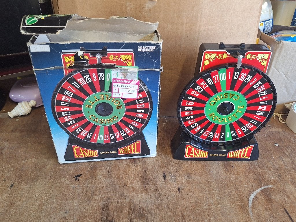 Vintage Casino Roulette Spaarpot - Nieuw in doos, Hobby en Vrije tijd, Ophalen of Verzenden, Nieuw