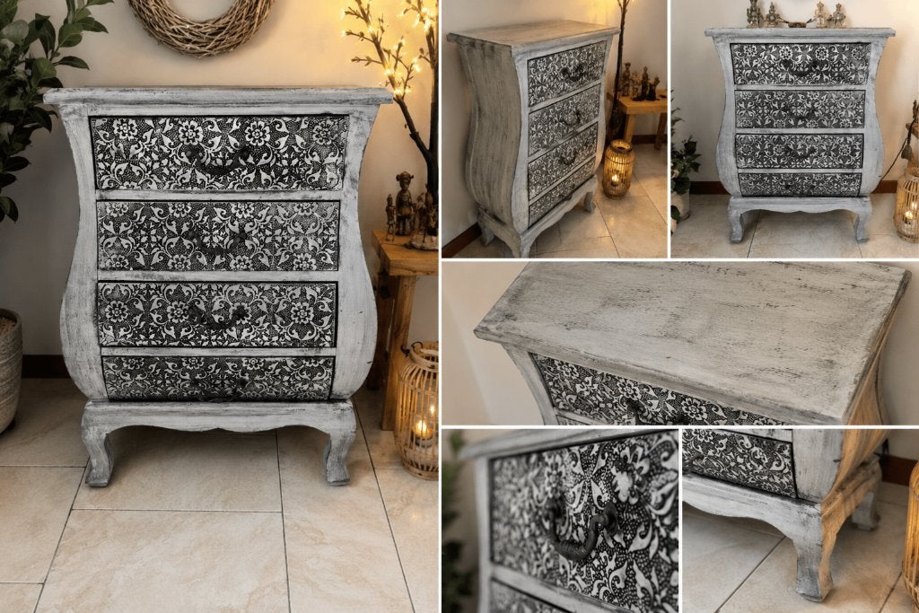 🖤Uniek brocante ladekastje – vintage/barok – ✨, Ophalen, Gebruikt, 50 tot 100 cm, Met lade(s)