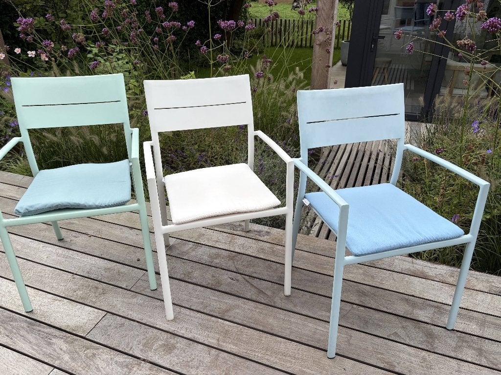 Max & Luuk Grace tuinstoelen (Borek), Tuin en Terras, Ophalen, Gebruikt, Aluminium, Stapelbaar