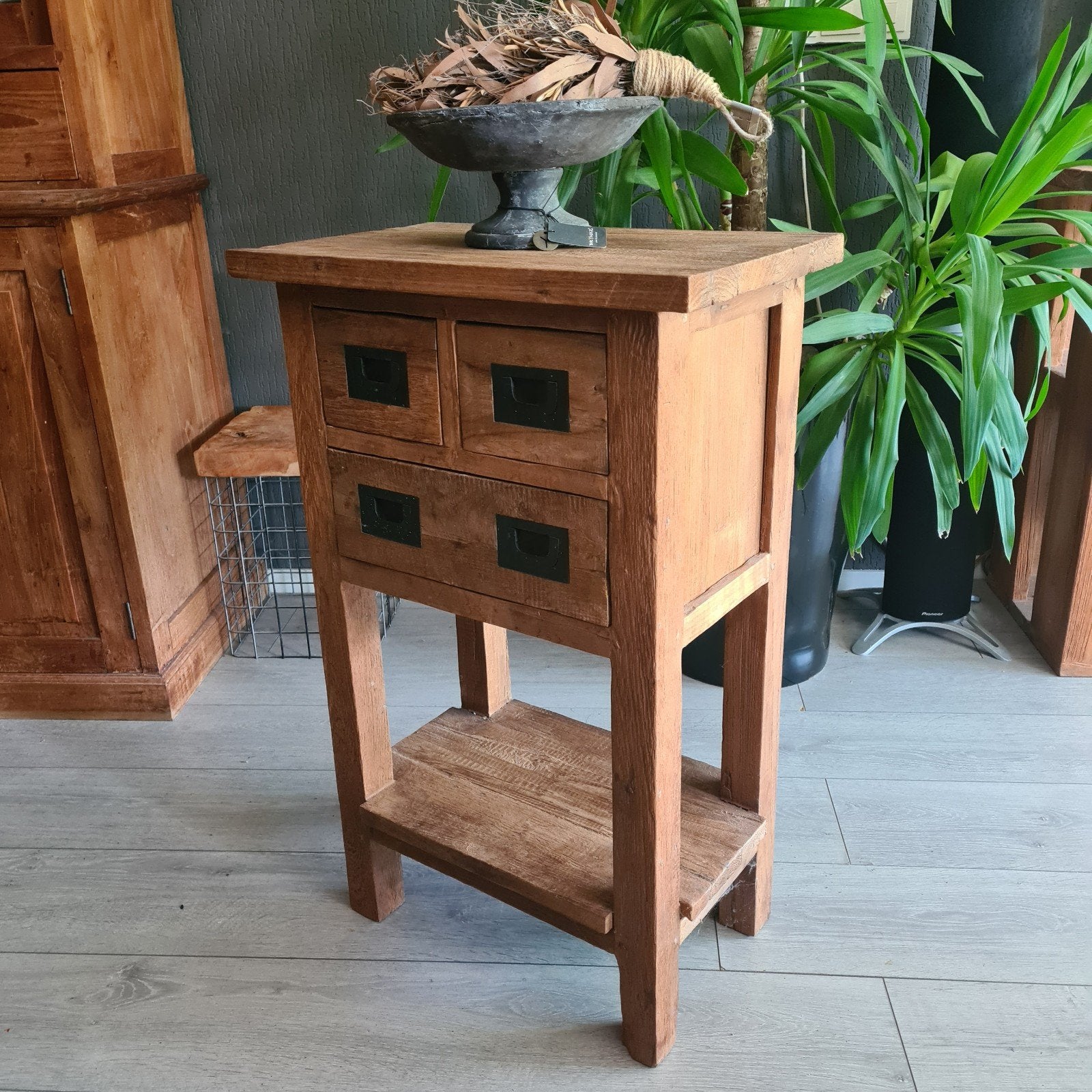 Prachtige teakhouten sidetable; 50x30x80, Ophalen, Teakhout, Minder dan 50 cm, Landelijk