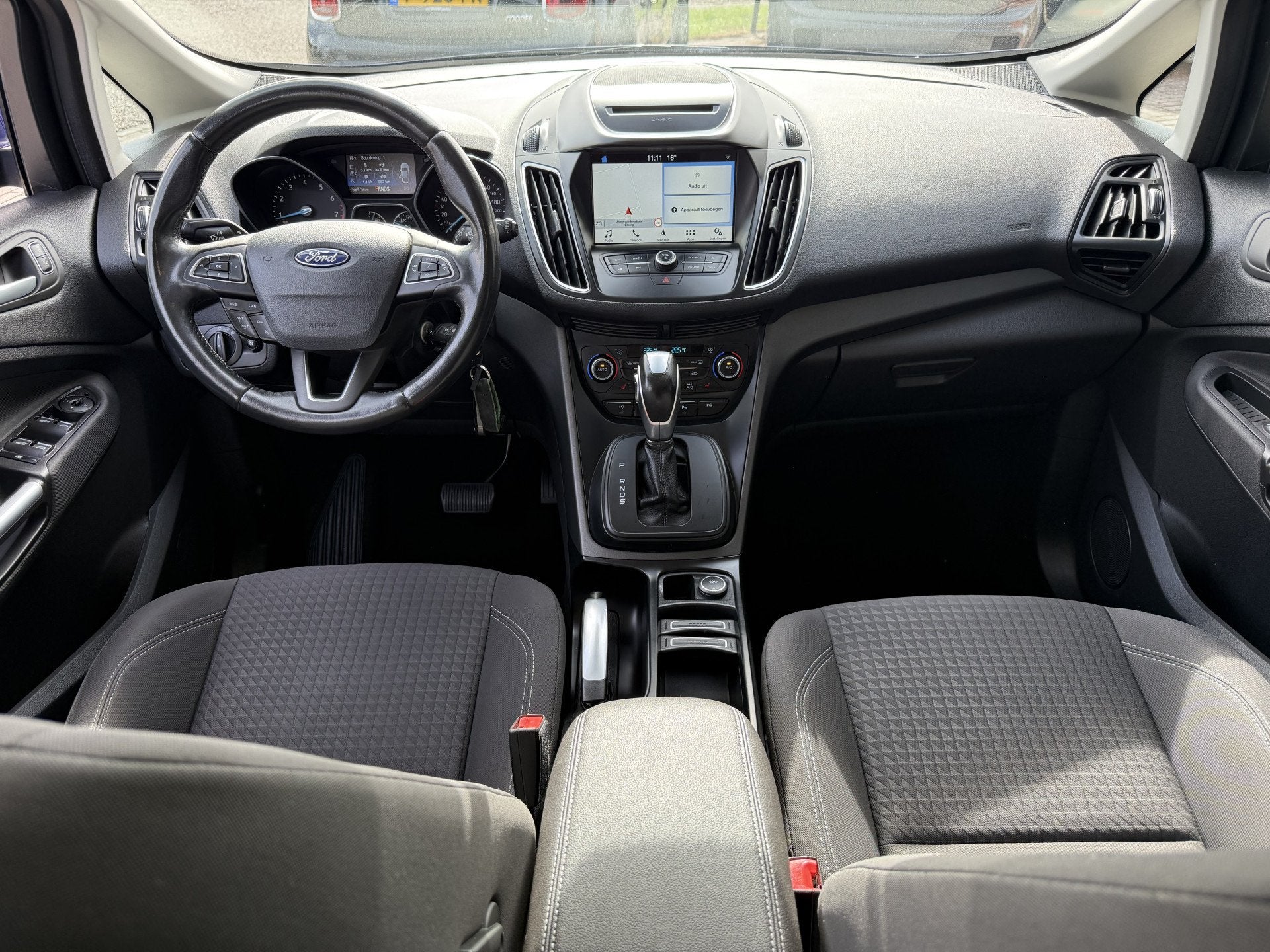 Ford C-MAX 1.5 Titanium ✅ Carplay ✅ Trekhaak ✅ Automaa, 4 cilinders, Blauw, Geïmporteerd, 1313 kg